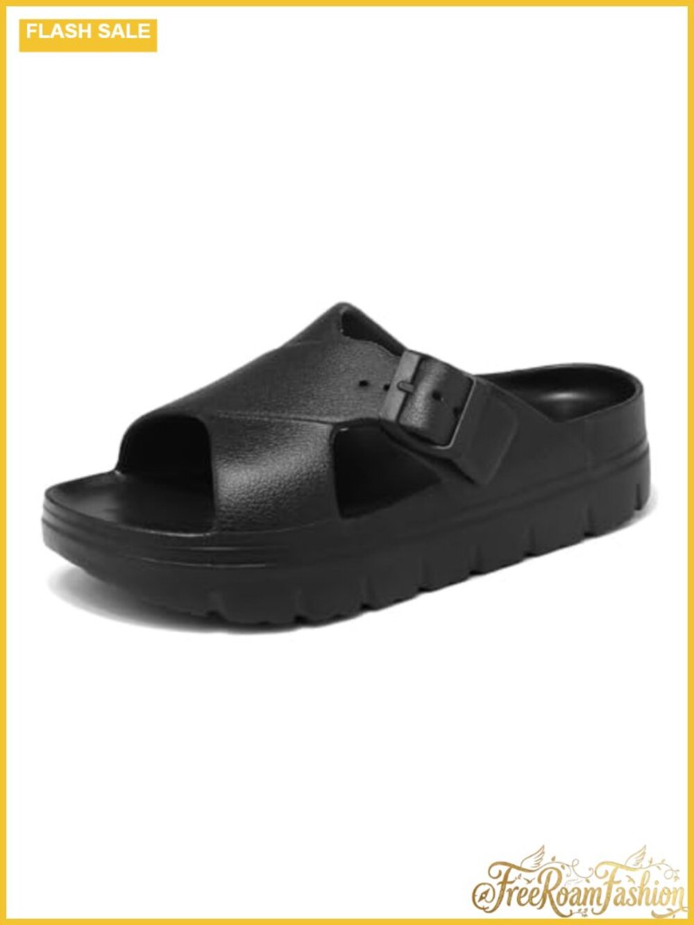 Platform Criss Cross Sandals with Arch Support, Adjustable Buckle, Lightweight